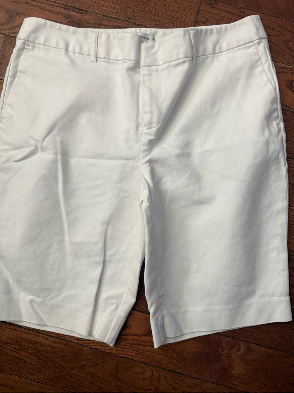 Claiborne White Flat-Front Cotton Shorts
